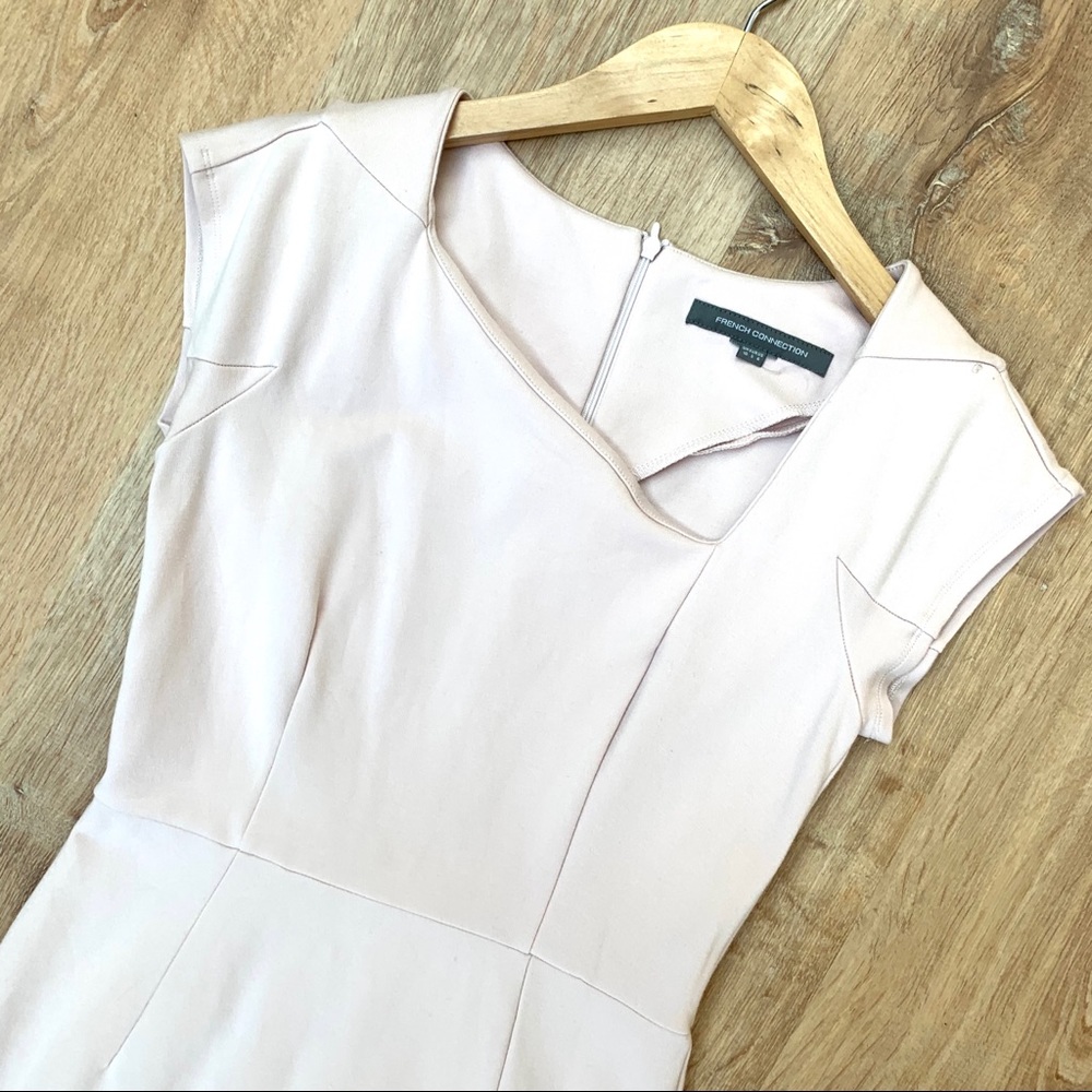 French Connection I Lulu Pink Sheath Slash Neck - Picture 11 of 11